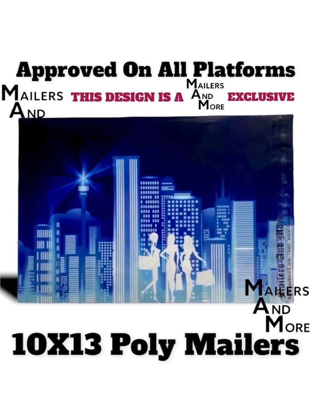 25 10X13 Poly Mailers City Lights Shipping Envelopes PRICE IS FIRM - Picture 6 of 7